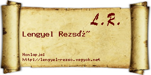 Lengyel Rezső névjegykártya